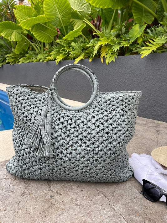 Straw Beach Bag Dove